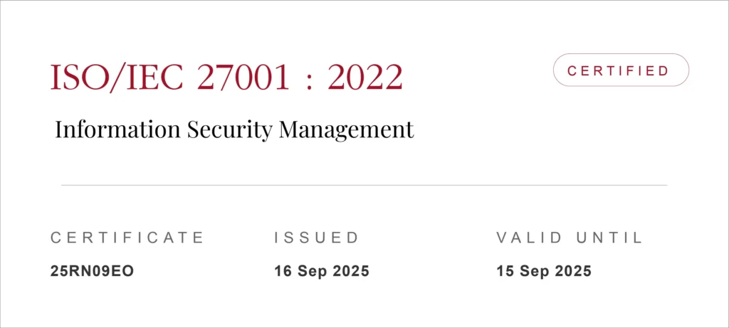 One Construct ISO IEC certificate 27001_2022